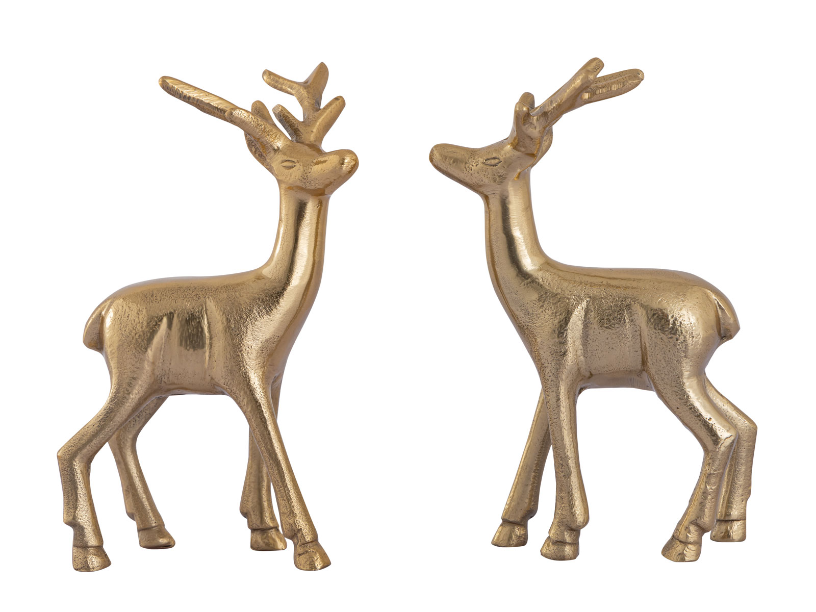 o. Deko Hirsch silber Metall 2er Figur gold Tierfigur Tischdekoration Weihnachtsdeko | Set Casamia Wohnen Aluminium