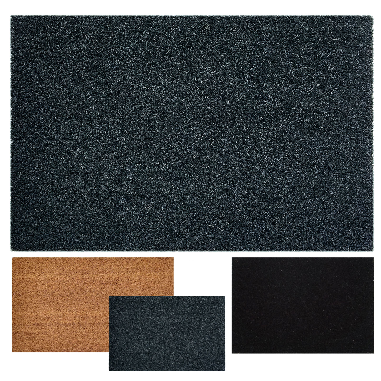 Casamia Fußmatte 3 Farben für Wohnen Schmutzfangmatte Fußabtreter | Türvorleger Hautür einfarbig Kokosmatte