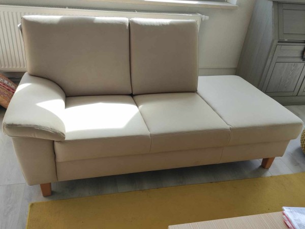 Récamiere Ottomane Sofa Couch Ausstellungsstück 185x92x90cm Creme