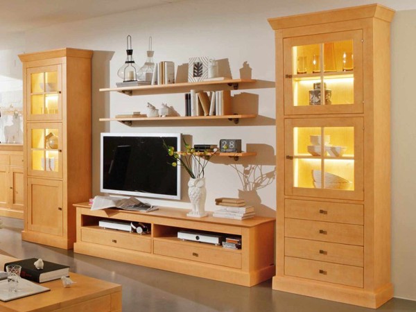 Wohnwand Wohnzimmer Schrank Set Santos 6-teilig Vitrinen TV Lowboard