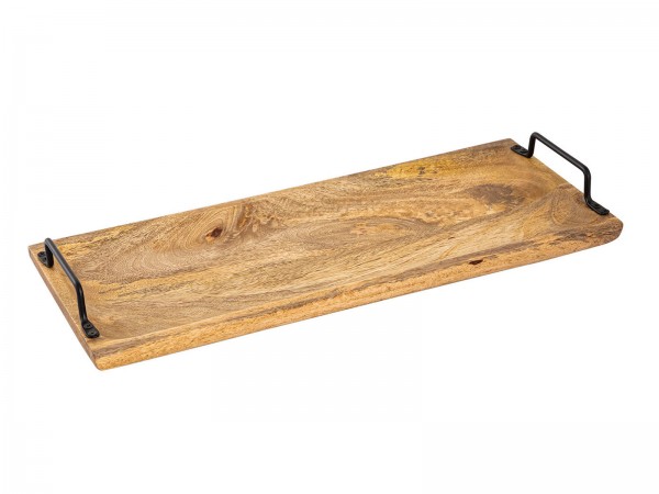 Holztablett mit Griffen 50x20cm aus MangoholzHolztablett XXL Serviertablett  50x20cm aus Mangoholz | Casamia Wohnen