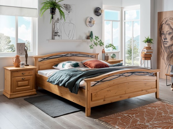 Bett SET u. x cm Nordica Holz natur Wohnen Nachtschränke massiv 180 Catania 200 Casamia | Pinie 2