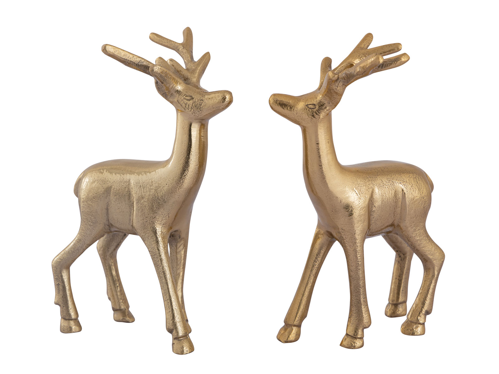 Deko Figur 2er Set Hirsch | Casamia silber Aluminium Wohnen gold Weihnachtsdeko Metall o. Tischdekoration Tierfigur