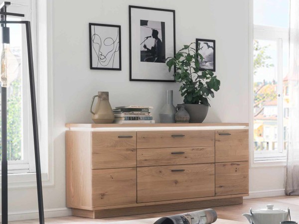 Sideboard Braga Anrichte 180cm Balkeneiche Bianco geölt